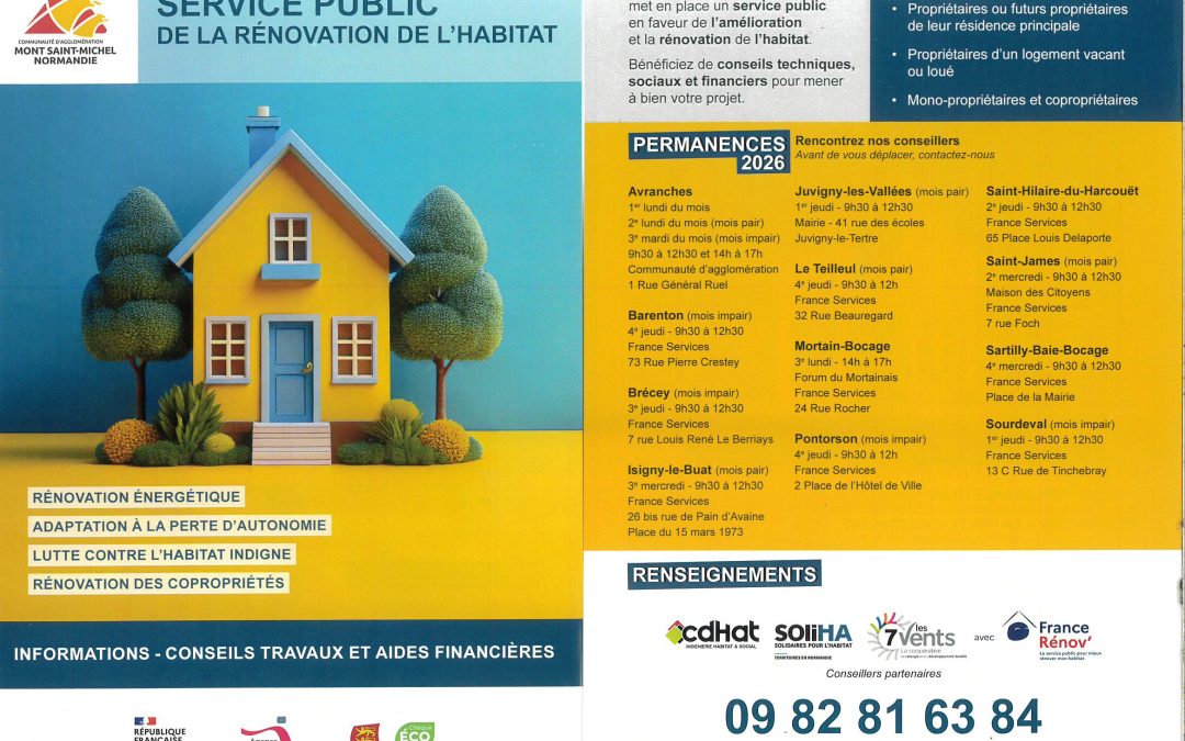 Permanences 2026 – rénovation de l&rsquo;habitat