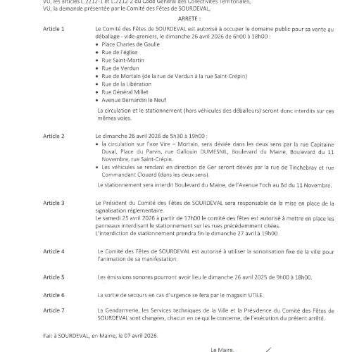 Stationnement et circulation réglementés dimanche 26 avril